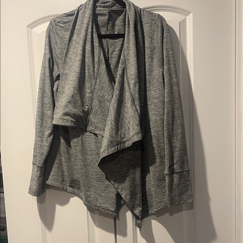 Heathered Gray-green Women's Open Front Cardigan Sweater